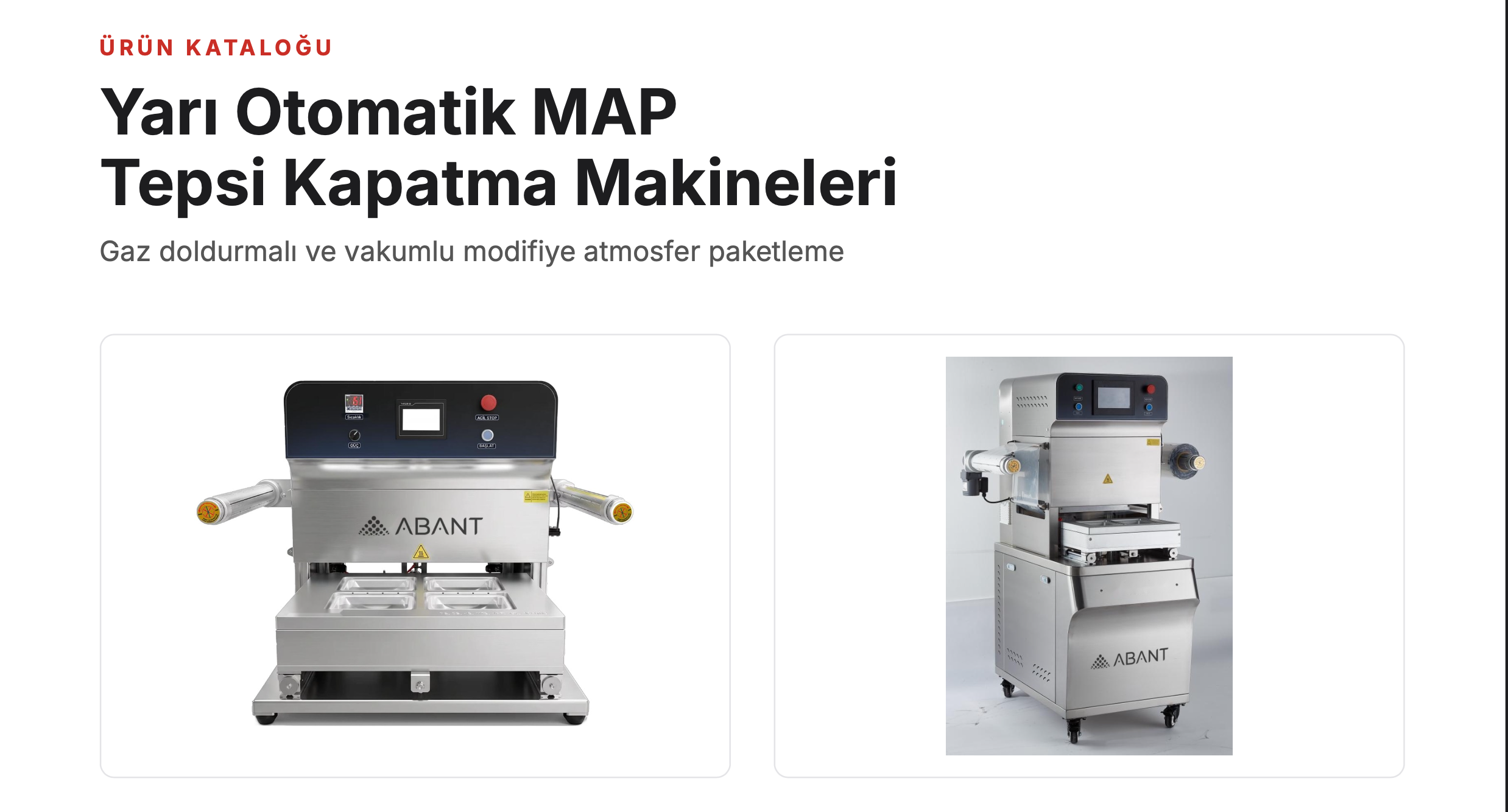 MAP Vakumlu Gazlı Paketleme Sistemleri